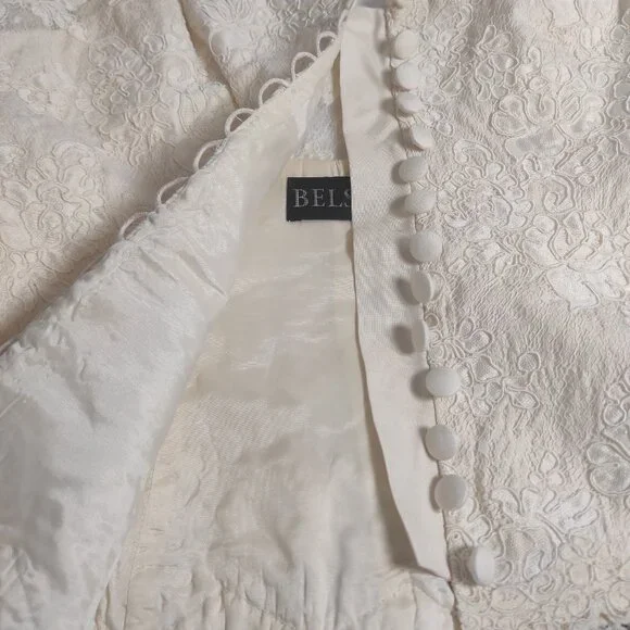 90s BELSOIE button front lace peplum top - Picture 9 of 10